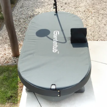 Gardentub Cover - protective weatherproof tub cover with faucet cutout