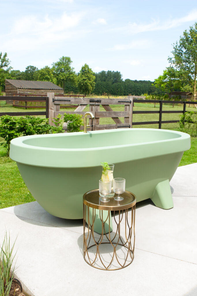 Gardentub Spain Portugal luxury outdoor bath on a sunny terrace in Altea