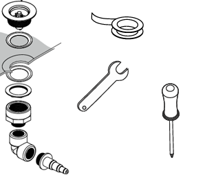 Tools and materials delivered with the Gardentub