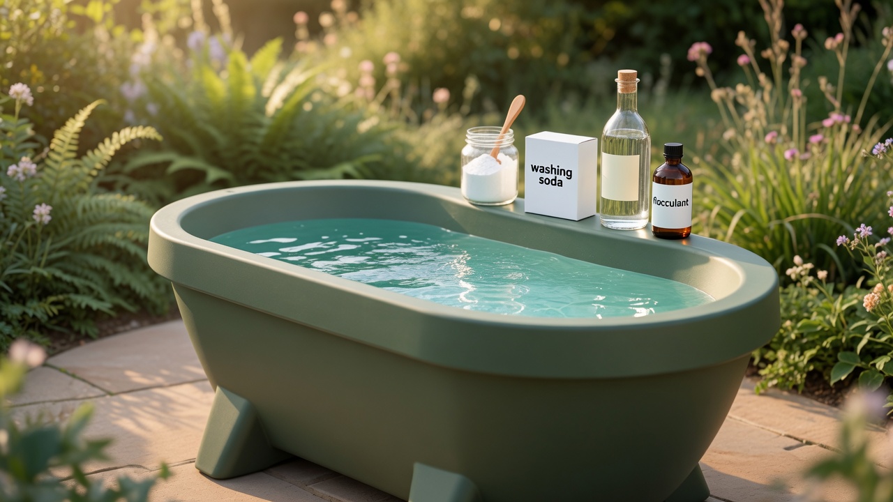 Banheira de jardimGardentub Auralis Living, verde azeitona, com ingredientes naturais